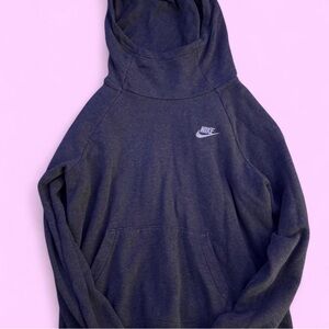 Nike Gray Hooded Sweatshirt with White Swoosh Tag